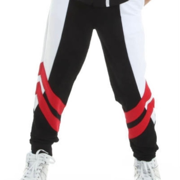 Alexandra Collection Knee Stripe Joggers hip hop pants size YL - Picture 3 of 4